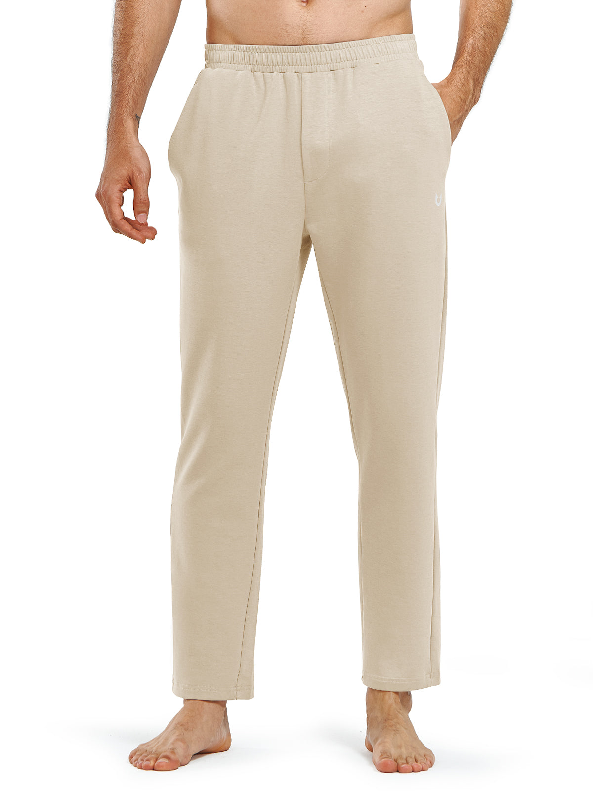 Men's Cotton Yoga Sweatpants Casual Athletic Straight Leg with Pockets