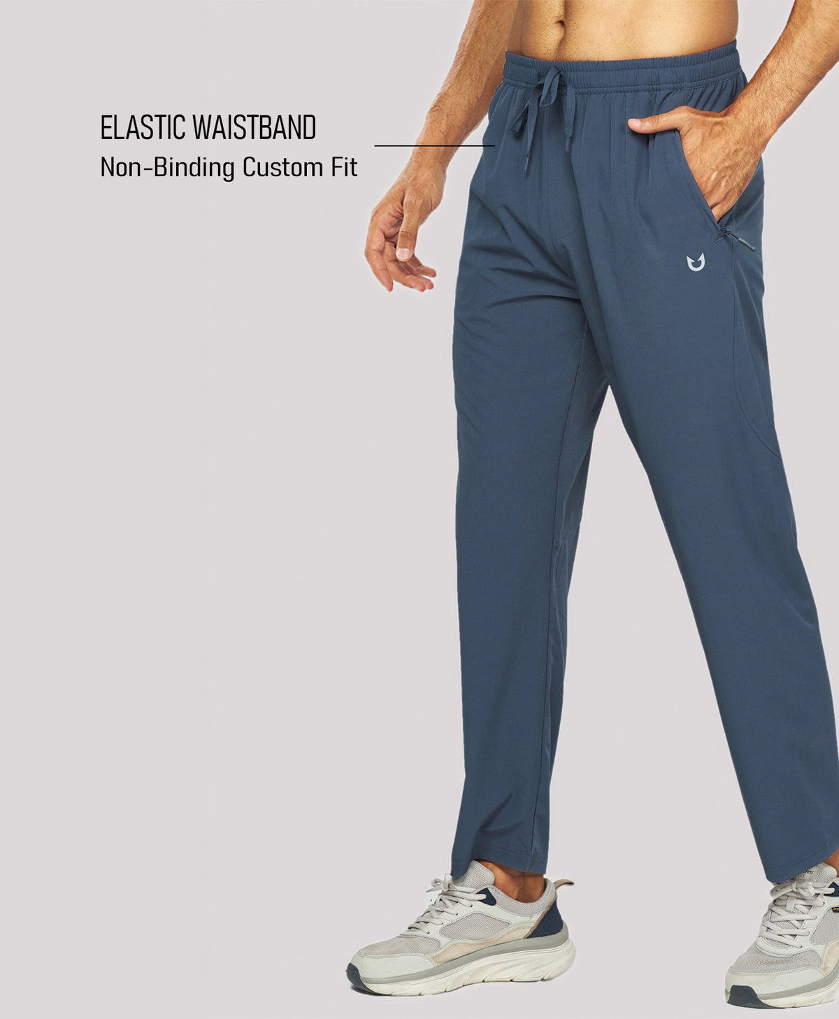 
Men's Lightweight Running Pants with Zipper Pockets — Cool Grey
