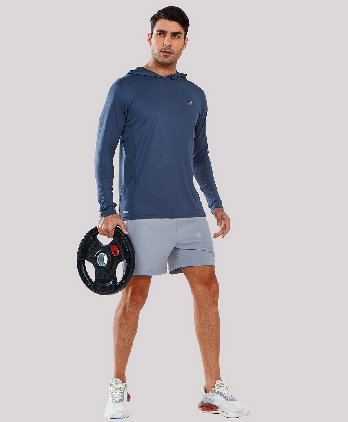 
Men's UPF50+ Rash Guard Hoodie T-Shirts — Dark Grey