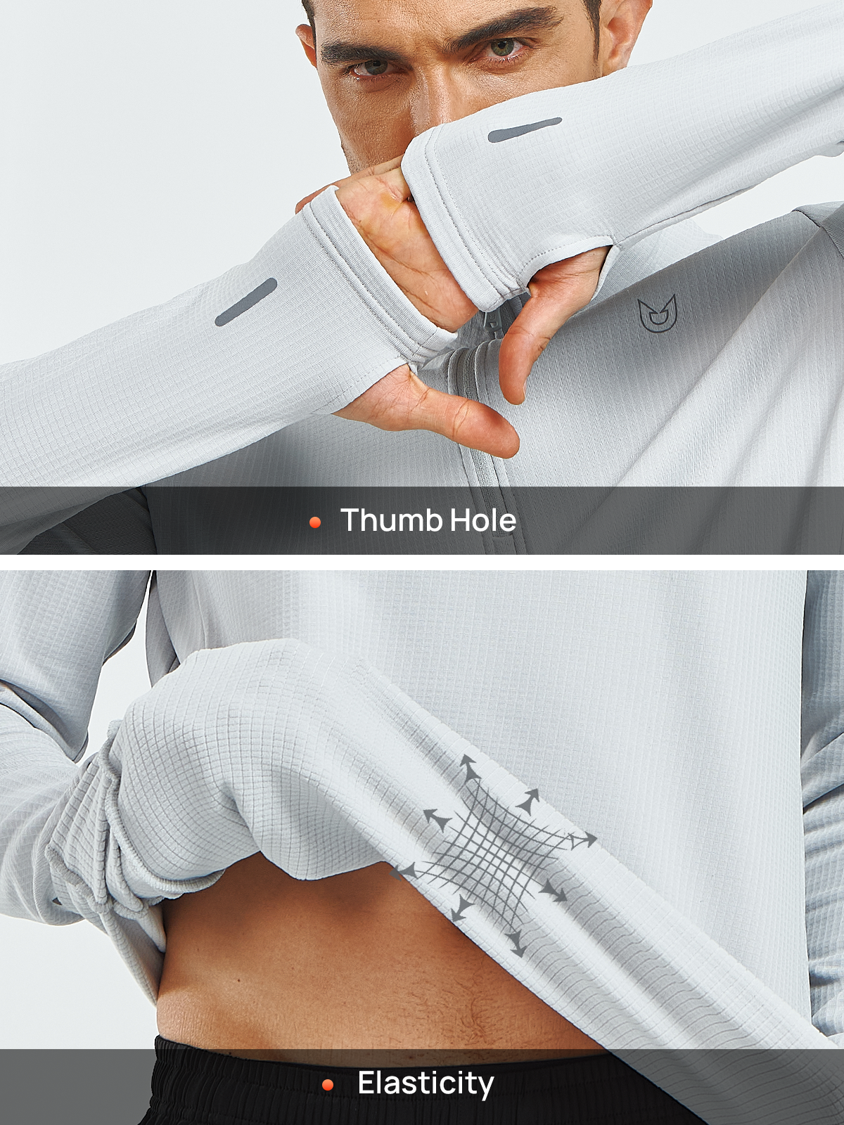 Men's Quarter Zip Pullover Fleece Long Sleeve Sweatshirts for Hiking