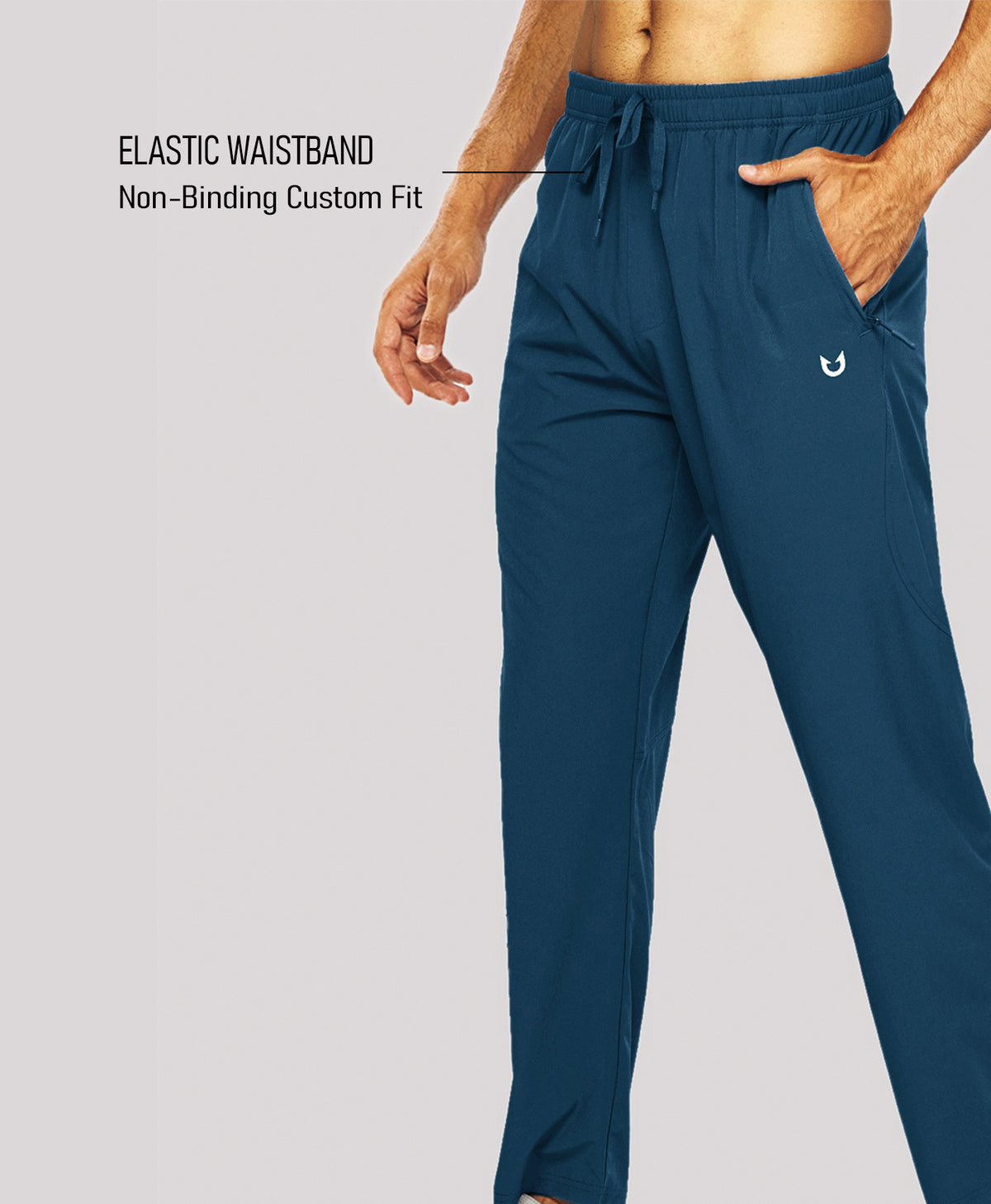 
Men's Lightweight Running Pants with Zipper Pockets — Sea Blue