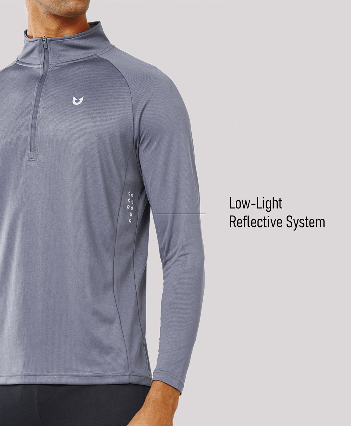 
Men's 1/4 Zip Athletic Pullover Shirts Lightweight — Smoke Grey