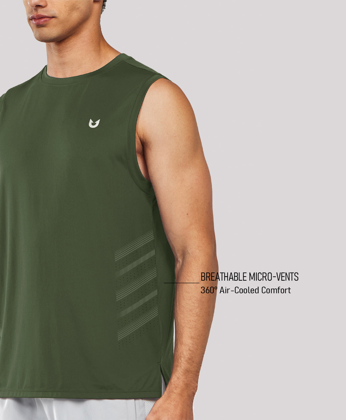
Men's Lightweight Muscle Workout Tank Tops — Army Green