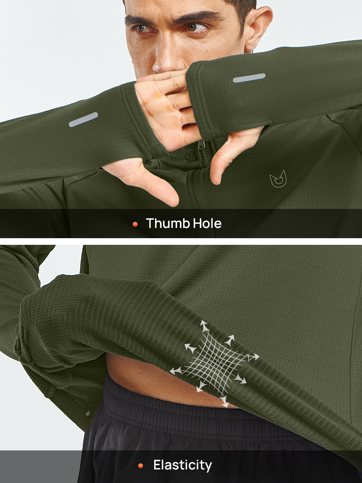 Men's Quarter Zip Pullover Fleece Long Sleeve Sweatshirts for Hiking