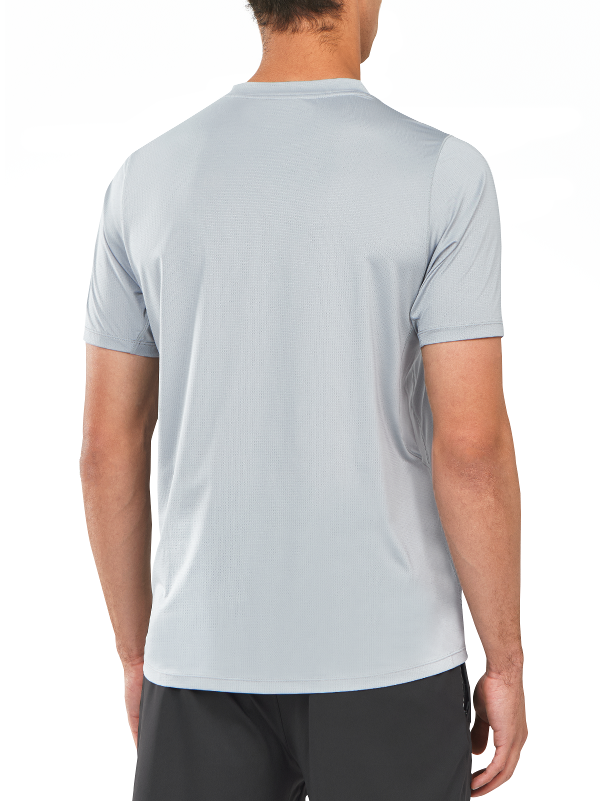 Northyard Men's Light Grey Gym Compression T Shirts Breathable Wicking for Workout Fitness Back