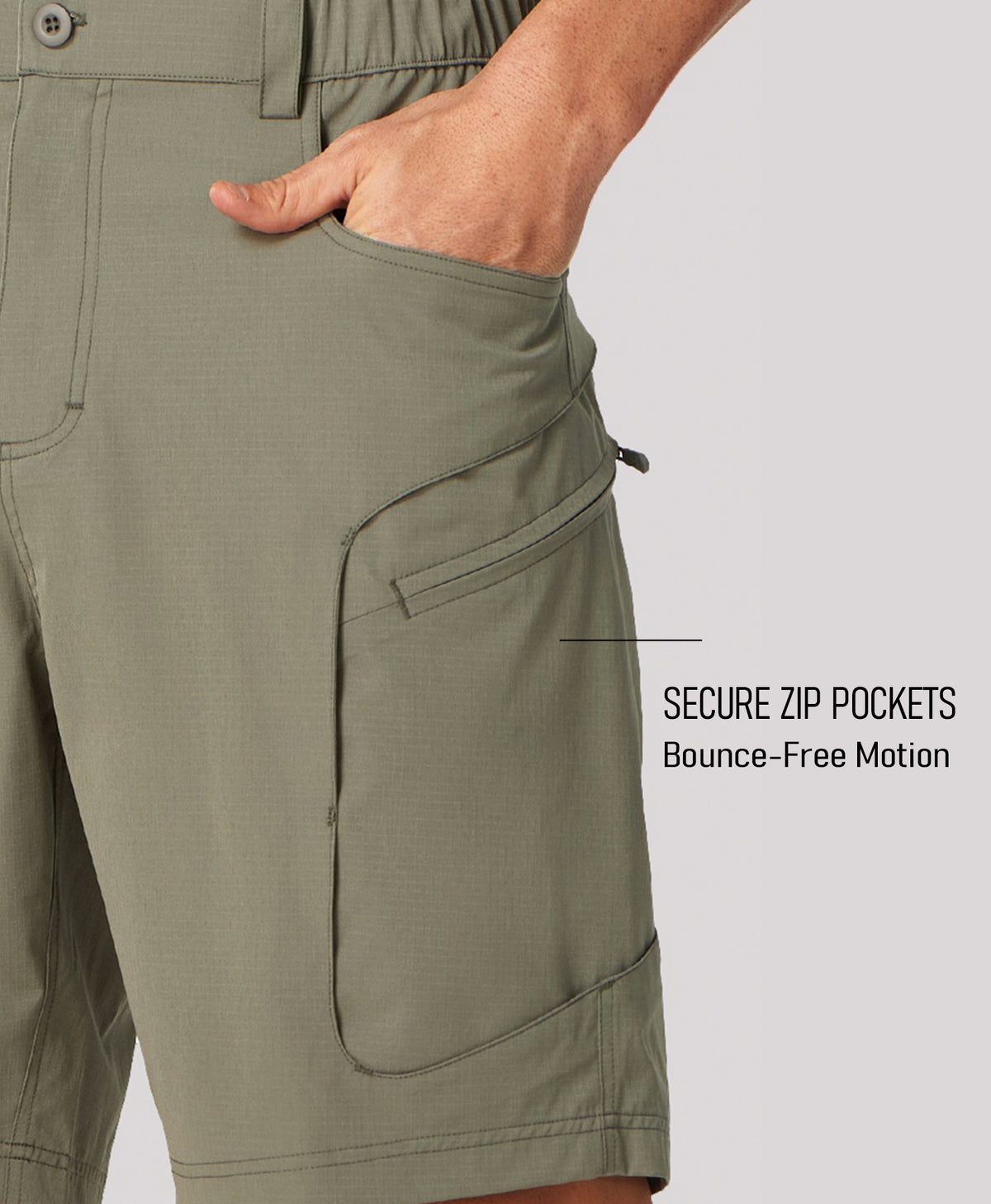 
Men's 9" Water-Resistant 4 Pockets Cargo Hiking Shorts — Sage Green