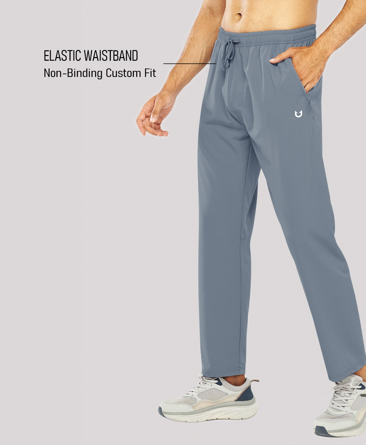 
Men's Lightweight Running Pants with Zipper Pockets — Cloud