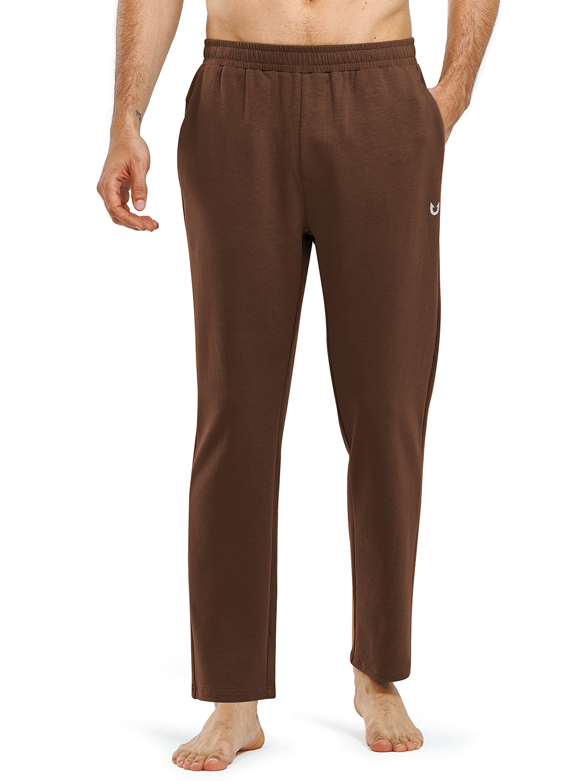 Men's Cotton Yoga Sweatpants Casual Athletic Straight Leg with Pockets