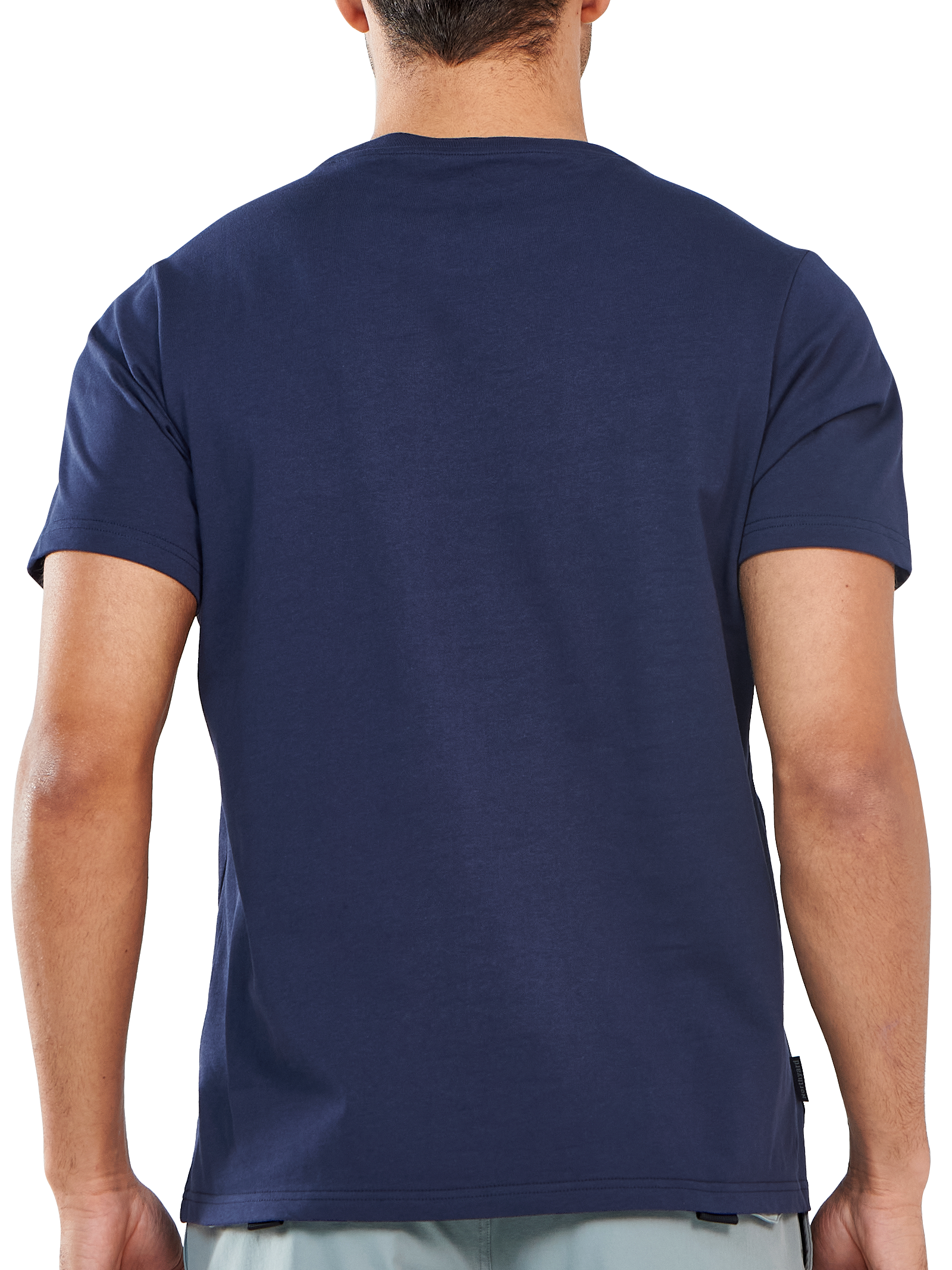 Men's Cotton Hiking Tee Shirts Heavyweight Casual Crewneck for Outdoor