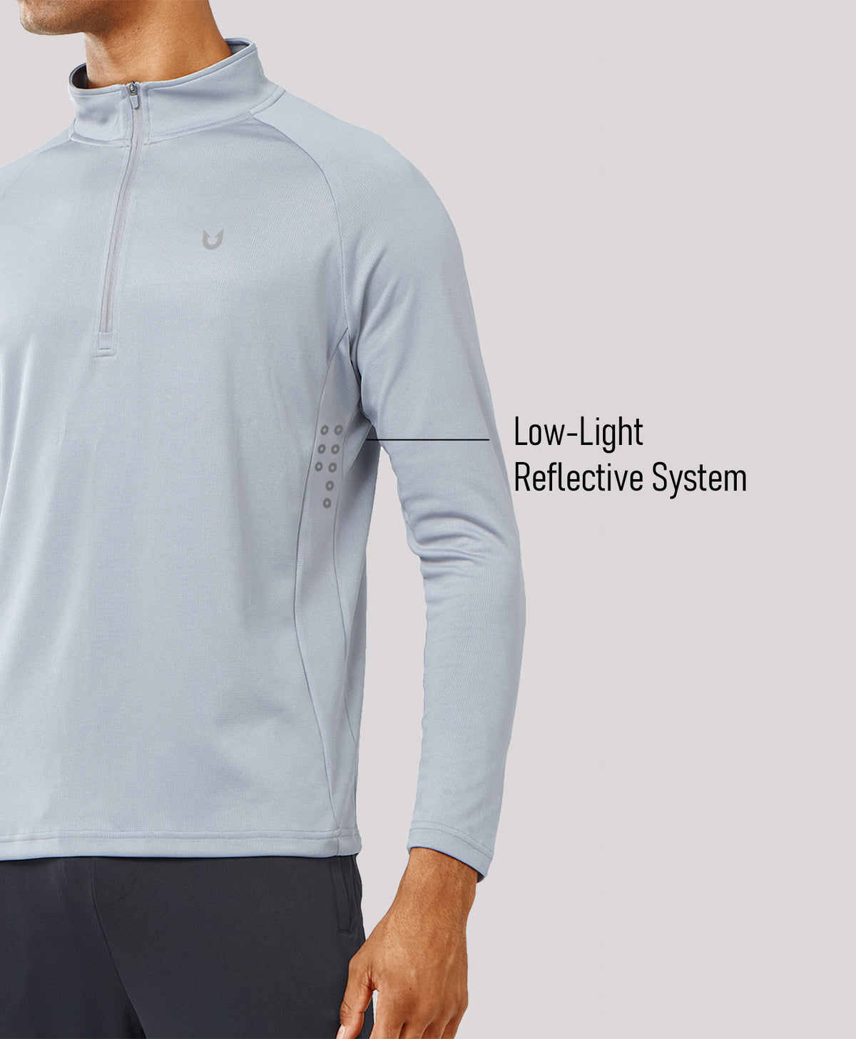 
Men's 1/4 Zip Athletic Pullover Shirts Lightweight — Light Grey
