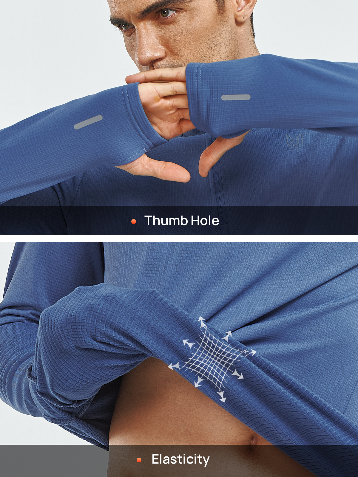 Men's Quarter Zip Pullover Fleece Long Sleeve Sweatshirts for Hiking