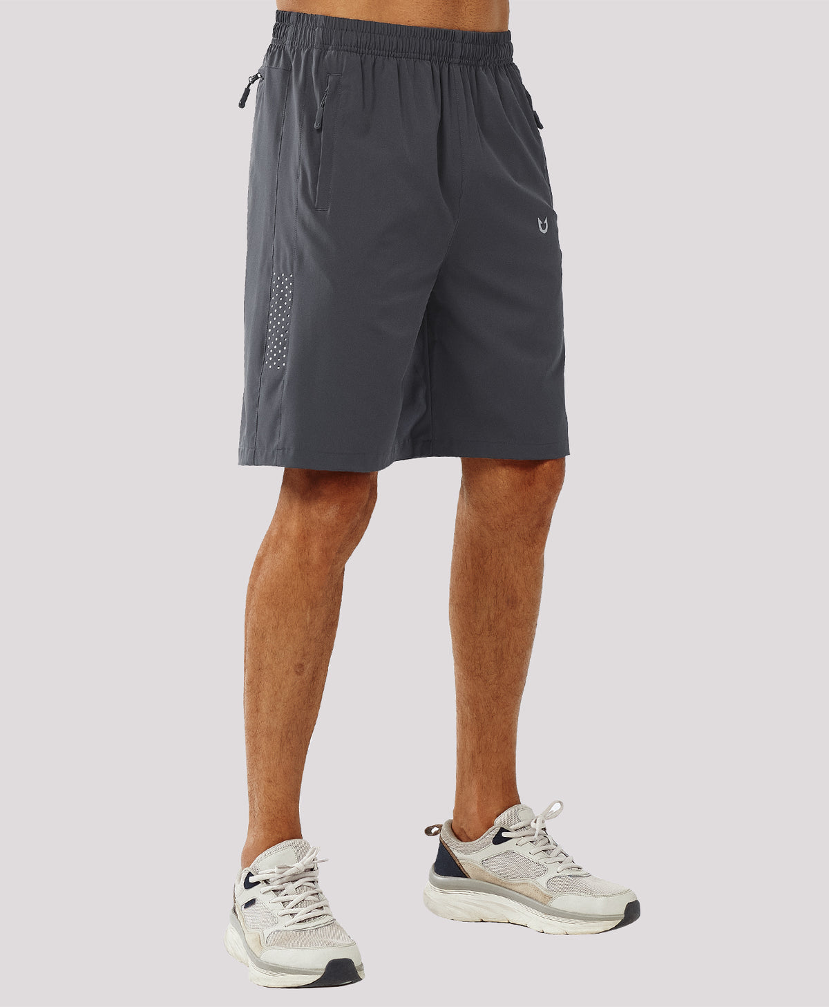 
Men's Hiking 9 Inch Inseam Athletic Shorts Quick Dry Fit Gym Workout — Dark Grey
