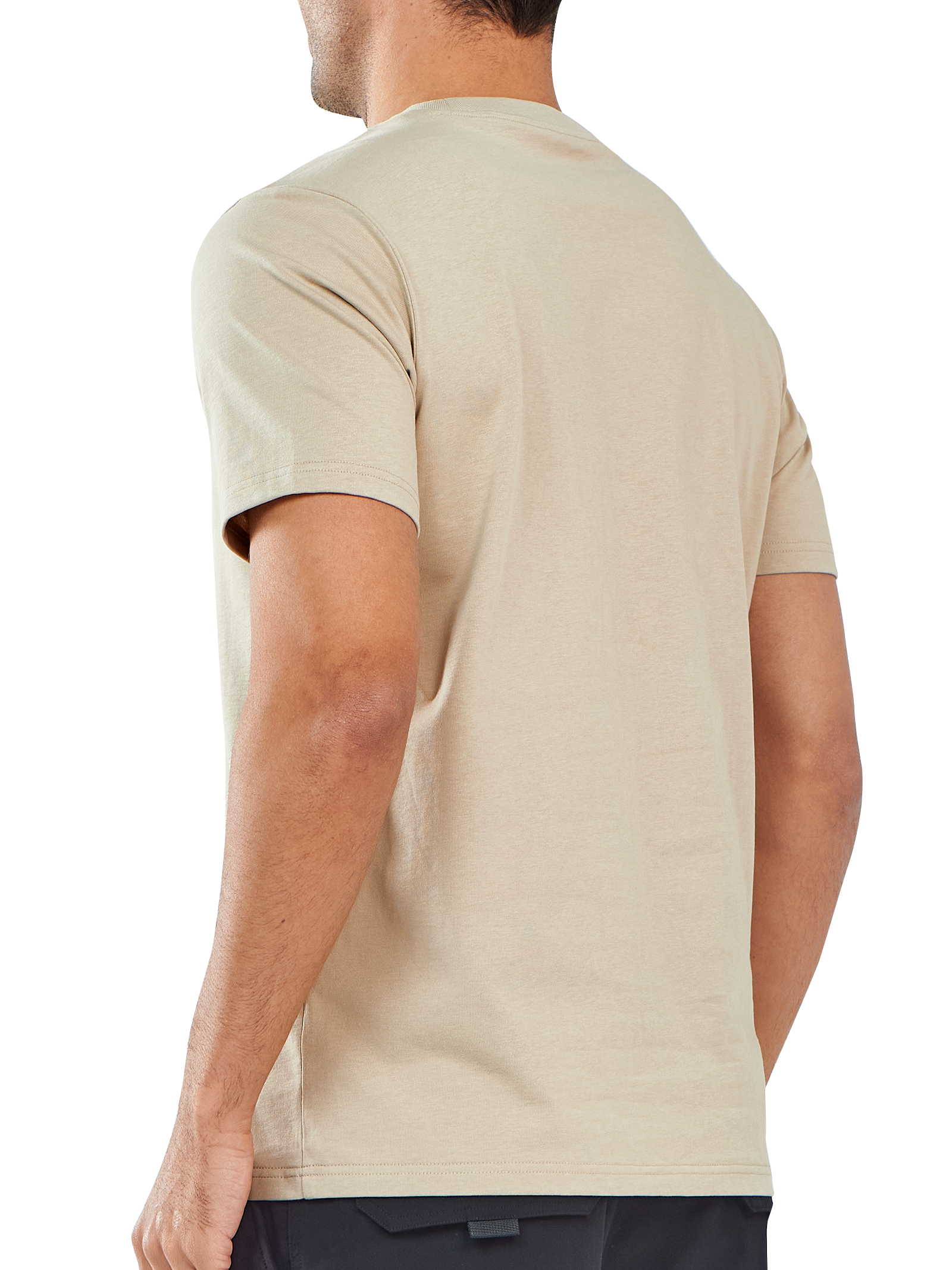 Men's Cotton Hiking Tee Shirts Heavyweight Casual Crewneck for Outdoor