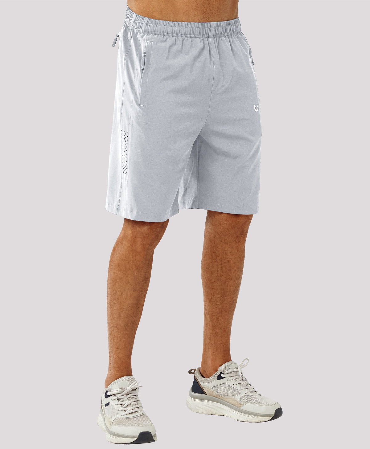 
Men's Hiking 9 Inch Inseam Athletic Shorts Quick Dry Fit Gym Workout — grey