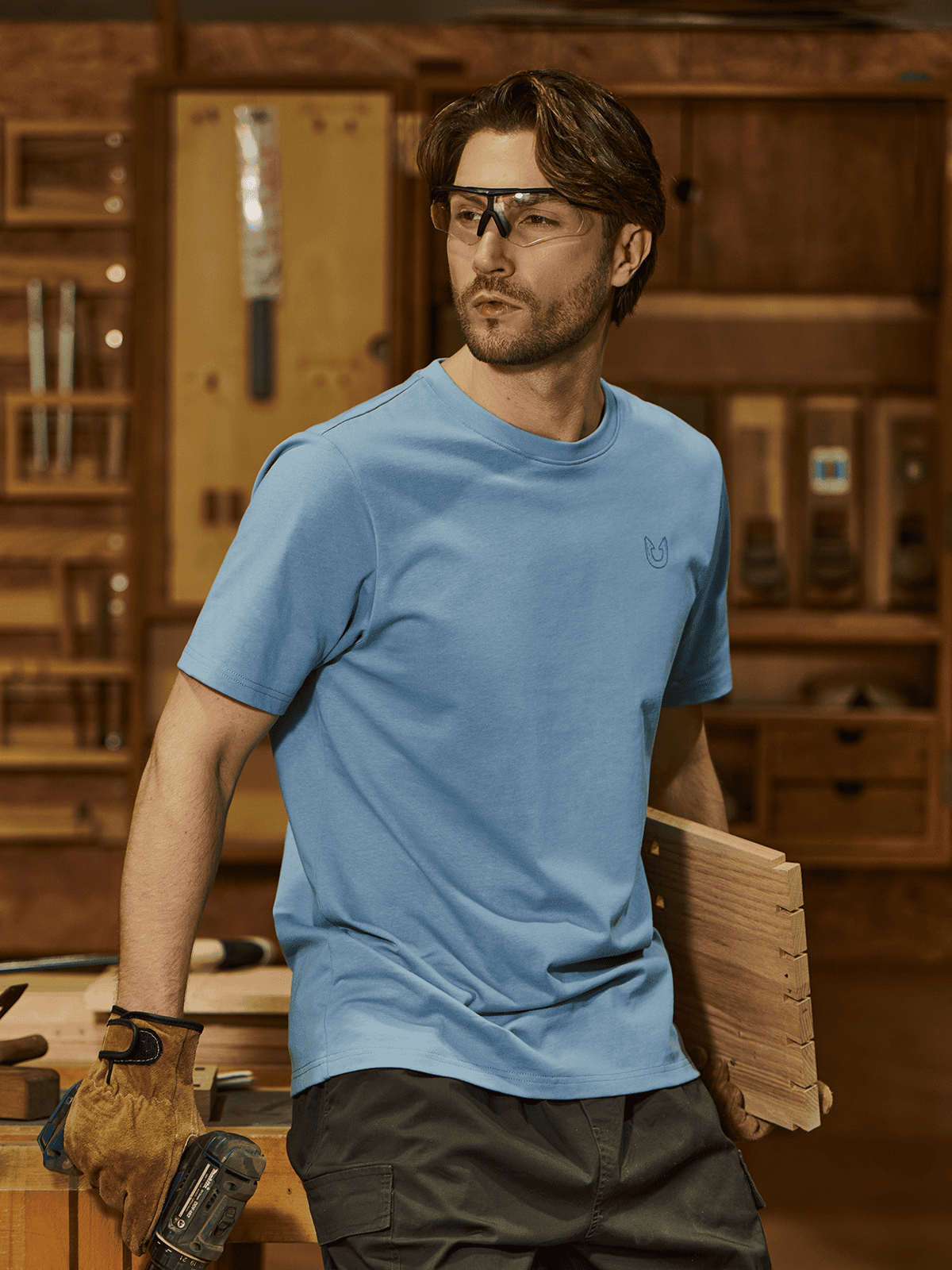Blue Stone Men's 100% Cotton Graphic T-Shirt On-Model - Relaxed Fit Adventure Lifestyle