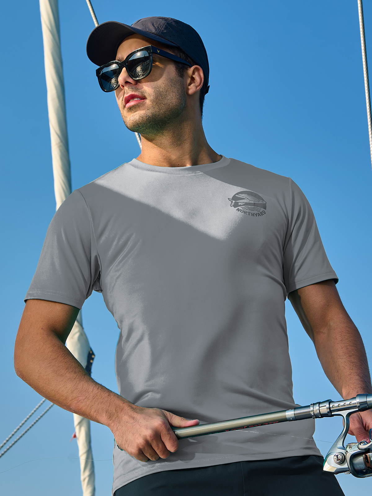 
Men's Short Sleeve Fishing T-Shirts UV Sun Protection Dry fit Swim Gym