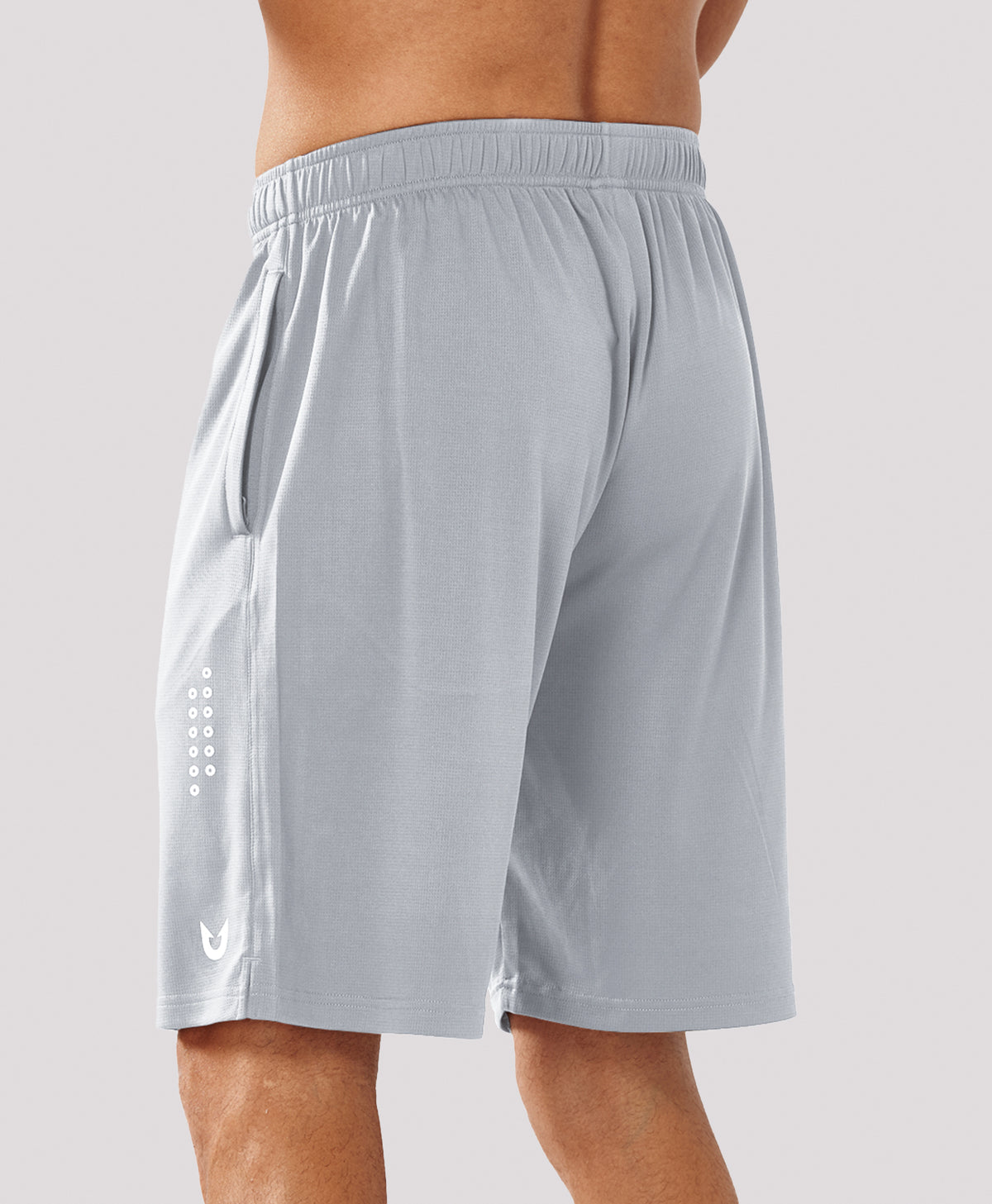 
Men's 10" Breathable Mesh Basketball Athletic Shorts — Light Grey