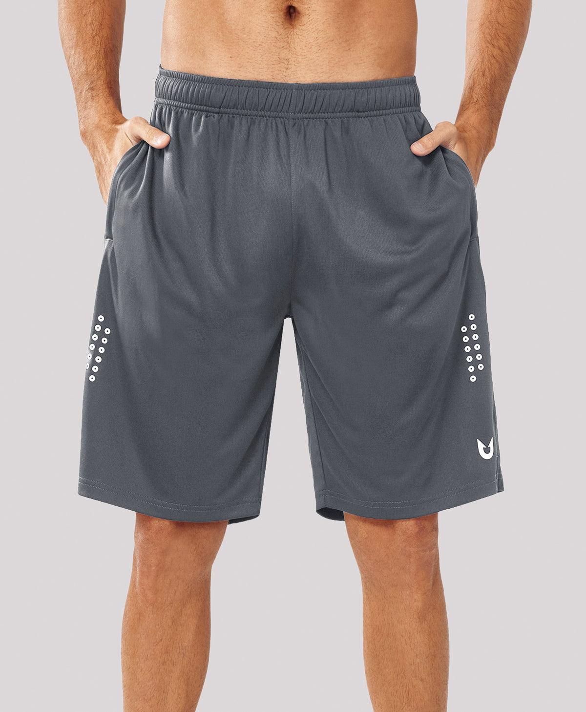 
Men's 10" Breathable Mesh Basketball Athletic Shorts — Smoke Grey