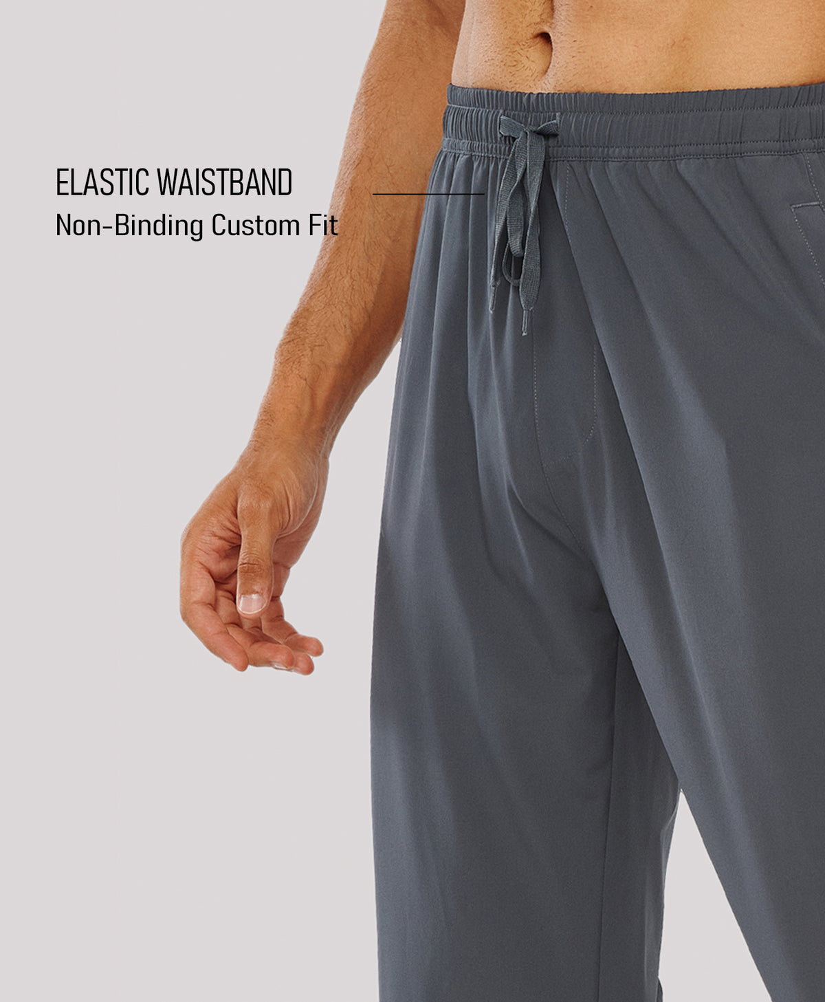 
Men's Lightweight Running Pants with Zipper Pockets — Dark Grey