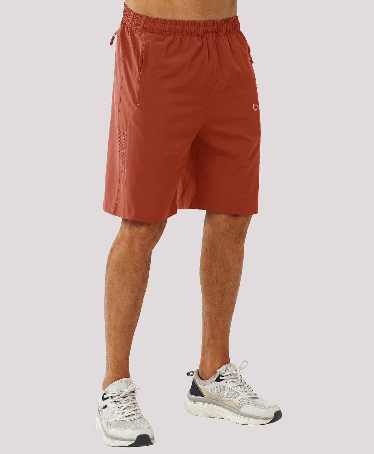 
Men's Hiking 9 Inch Inseam Athletic Shorts Quick Dry Fit Gym Workout — Red Clay