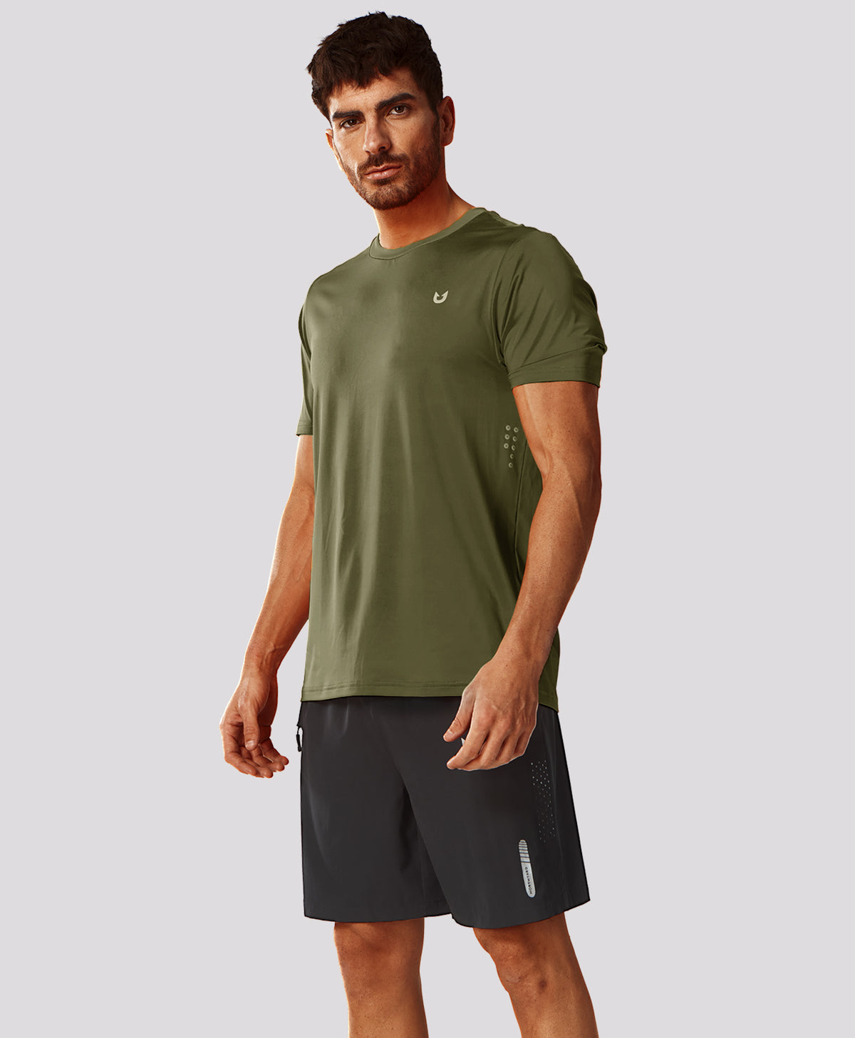 
Men's Performance Workout Short Sleeve T-Shirts — Army Green