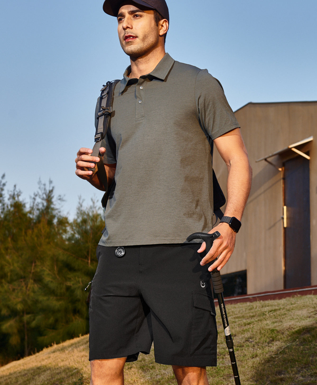 NORTHYARD Men's 9" Lightweight 7-Pocket Cargo Hiking Shorts Water-Repellent Outdoor Shorts
#color_black
