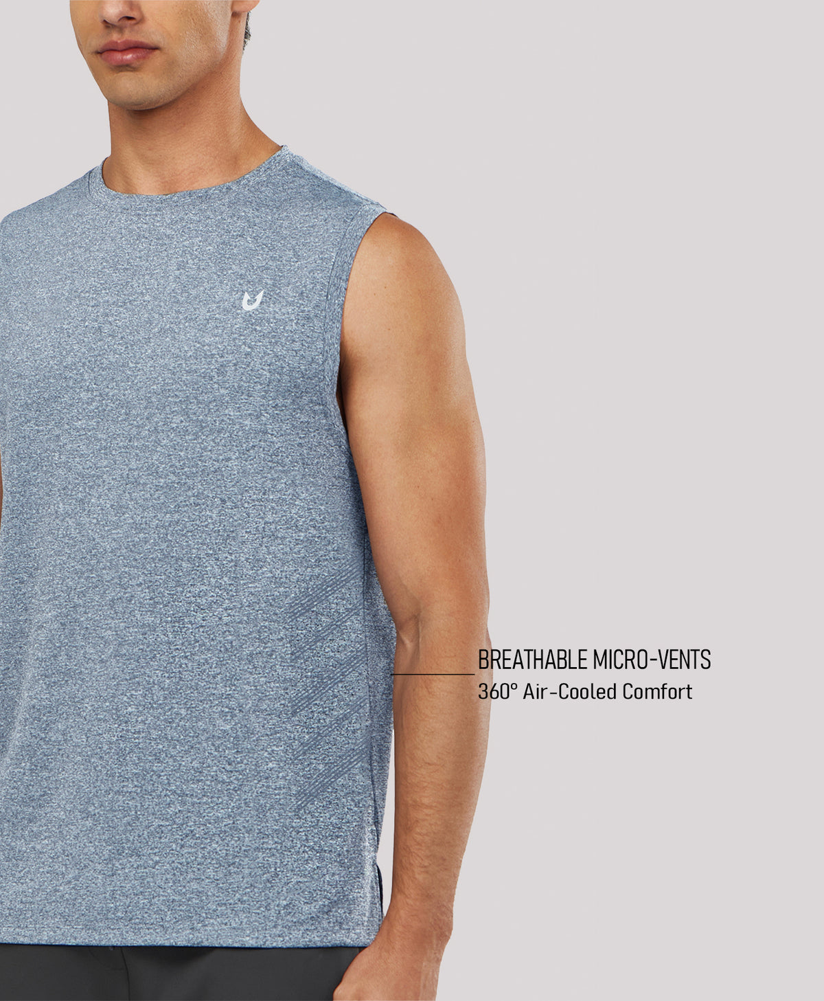 
Men's Lightweight Muscle Workout Tank Tops — Blue Heather