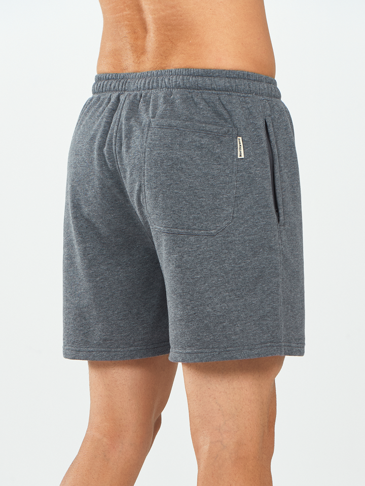 Northyard Men's Smoke Heather Cotton 5 inch Lounge Sweat Shorts with Pockets for Work Running Back