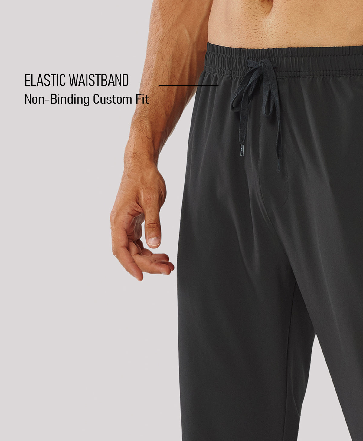 Northyard Men's Lightweight Running Pants with Zipper Pockets Water-Resistant Workout Sweatpants 
#color_black