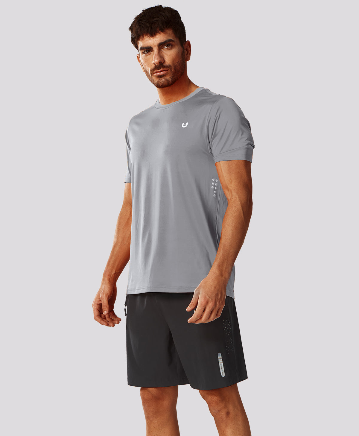 
Men's Performance Workout Short Sleeve T-Shirts — Light Grey