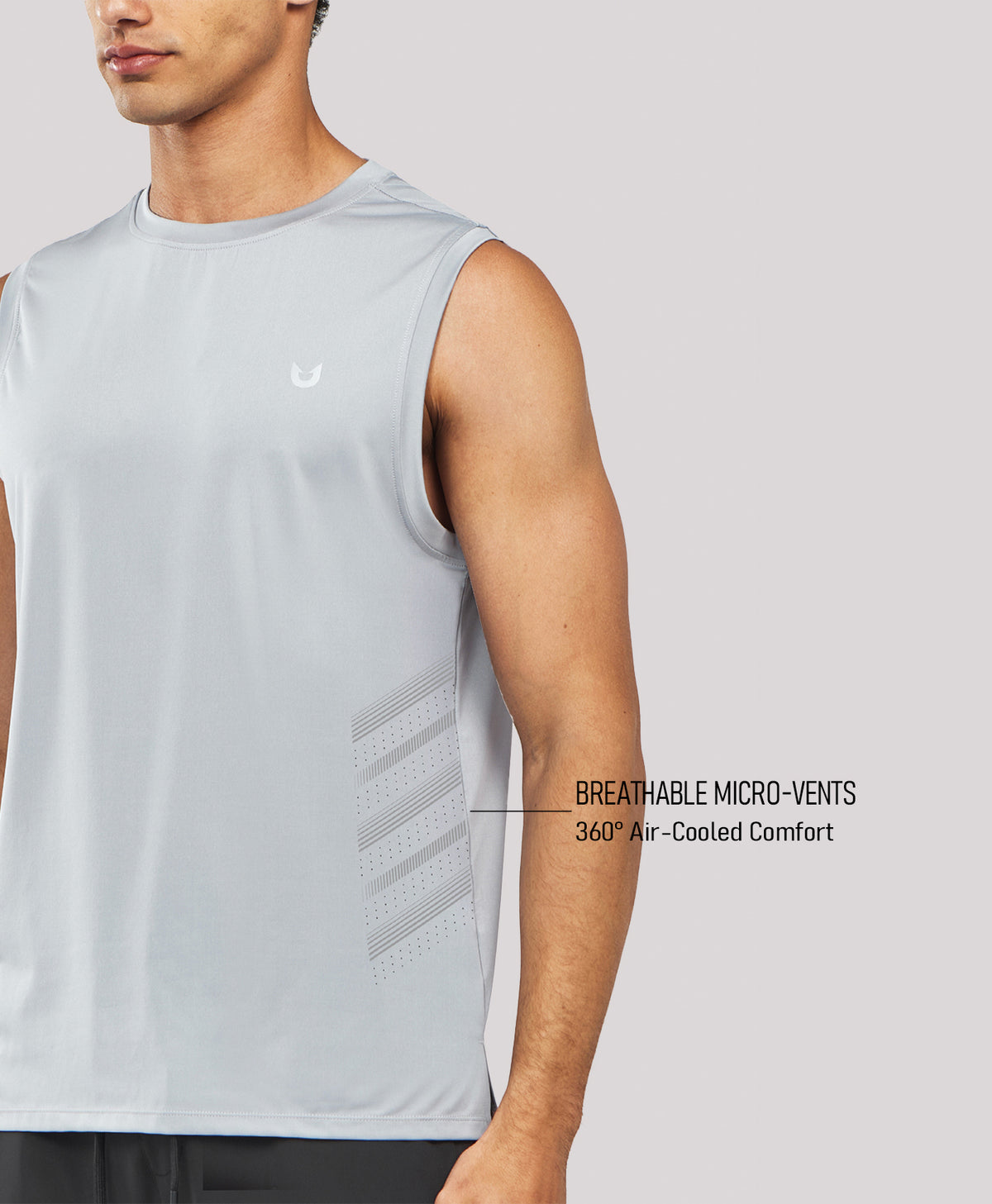 
Men's Lightweight Muscle Workout Tank Tops — Light Grey