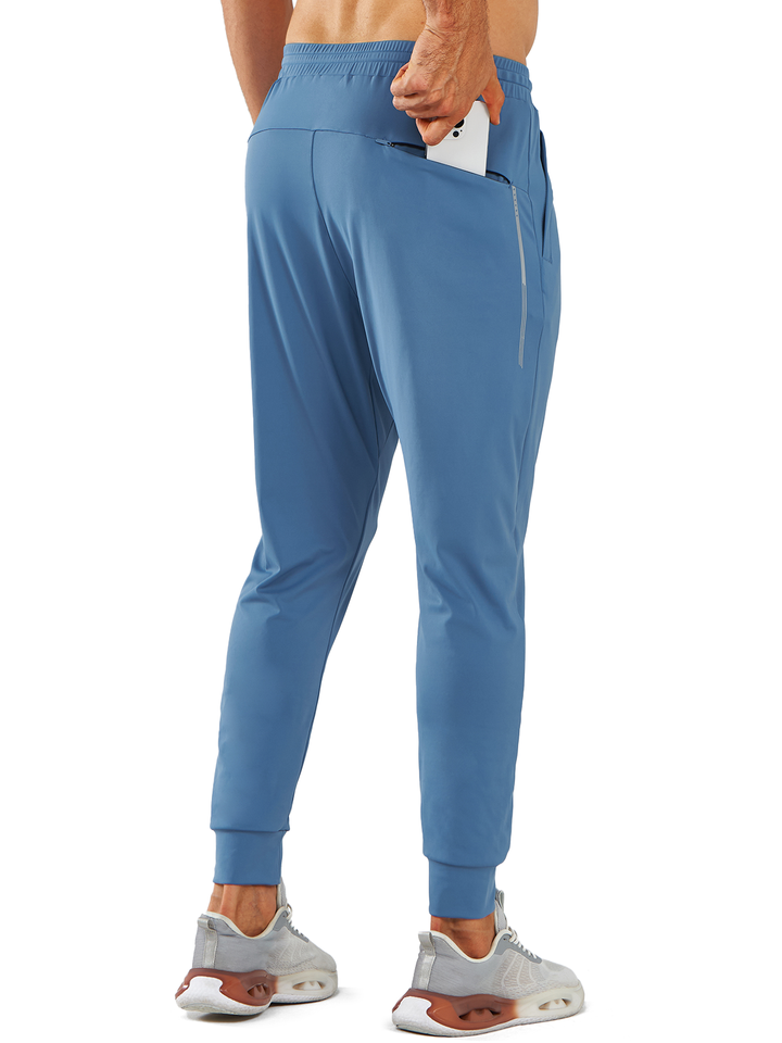 Northyard Men's Grey Blue Workout Sweatpants Joggers with Zip Pockets Tapered For Running Back