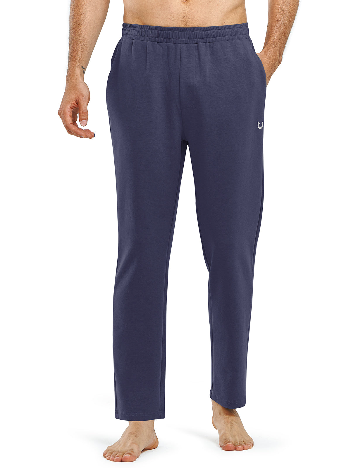 Men's Cotton Yoga Sweatpants Casual Athletic Straight Leg with Pockets