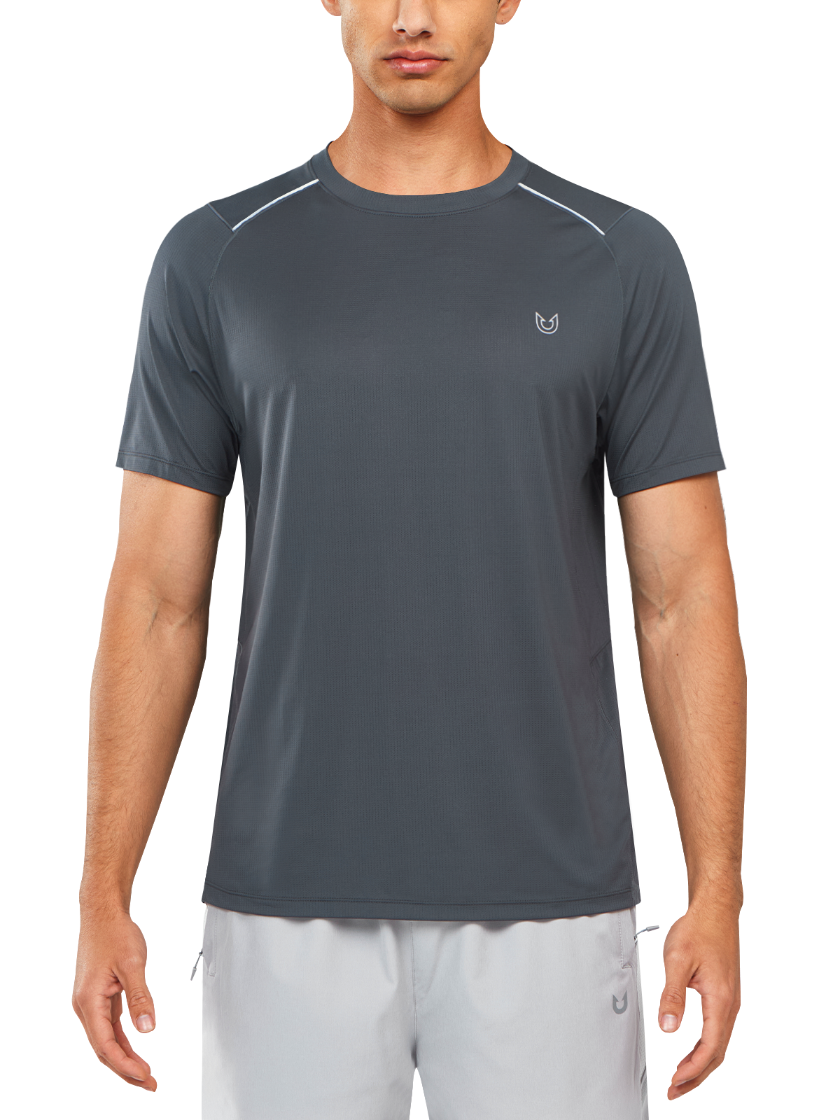 Northyard Men's Dark Grey Gym Compression T Shirts Breathable Wicking for Workout Fitness