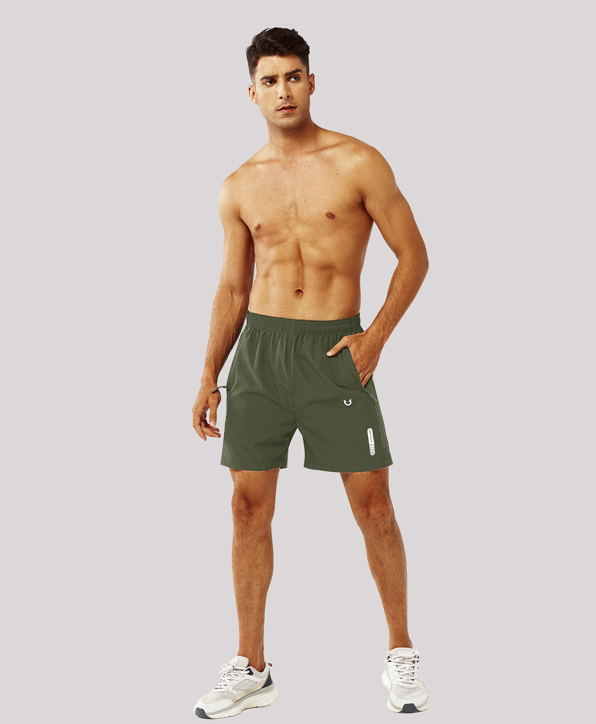 
Men's Moisture Wicking 5-Inch Hiking Shorts & Lightweight Sweat Shorts — Army Green