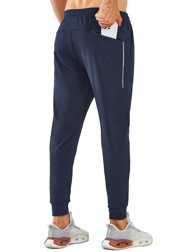 Northyard Men's Navy Workout Sweatpants Joggers with Zip Pockets Tapered For Running Back