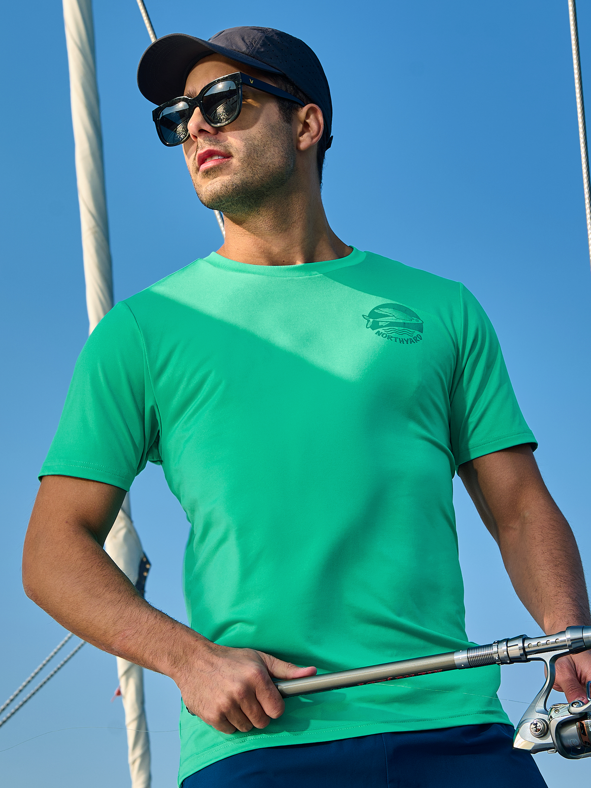 
Men's Short Sleeve Fishing T-Shirts UV Sun Protection Dry fit Swim Gym