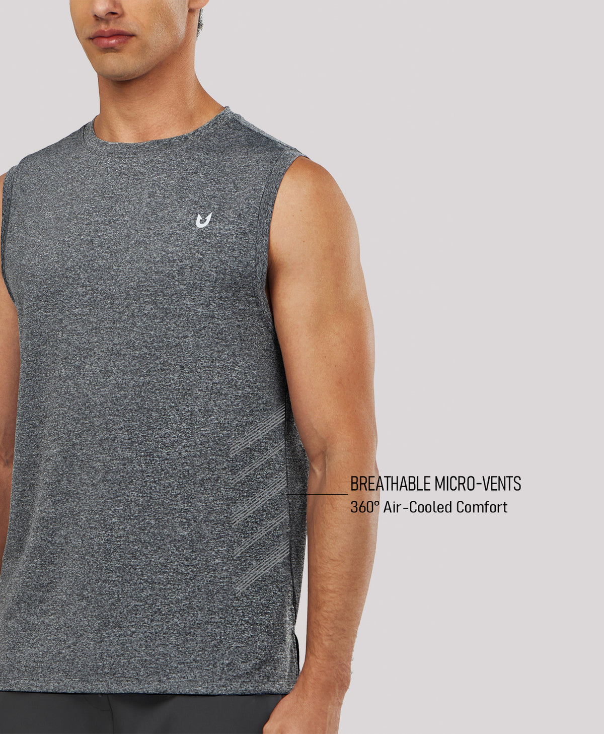 
Men's Lightweight Muscle Workout Tank Tops — Carbon Heather