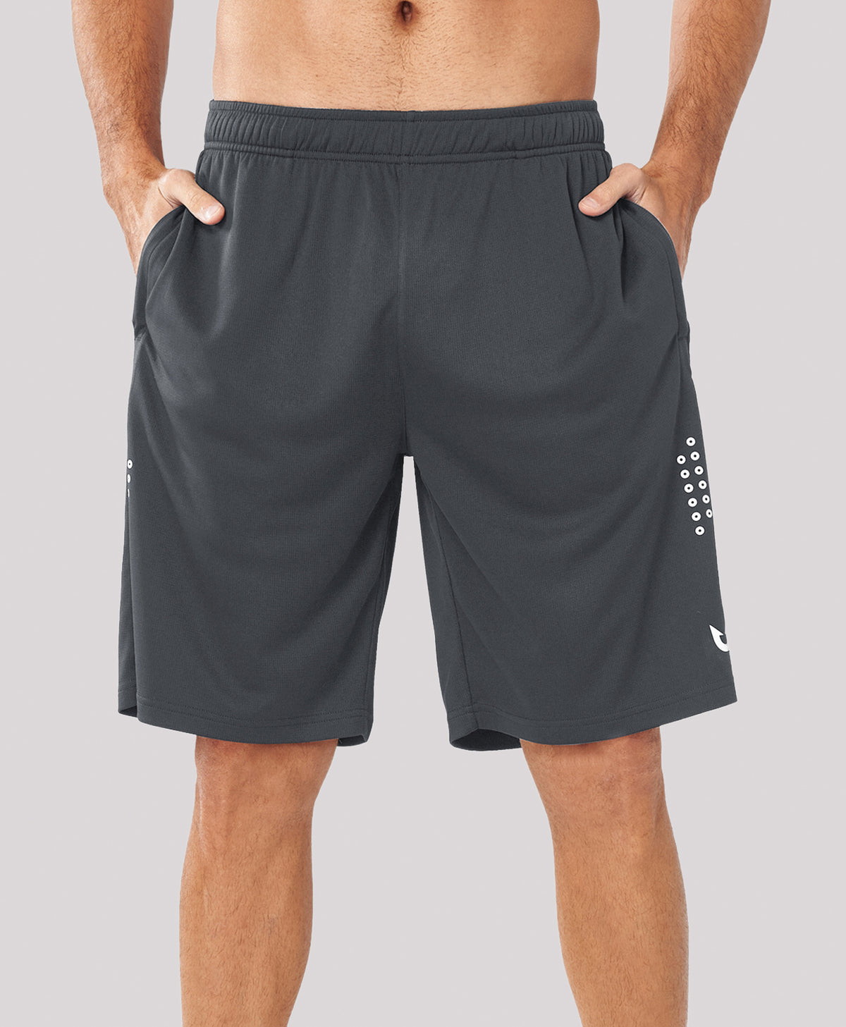 
Men's 10" Breathable Mesh Basketball Athletic Shorts — Dark Grey