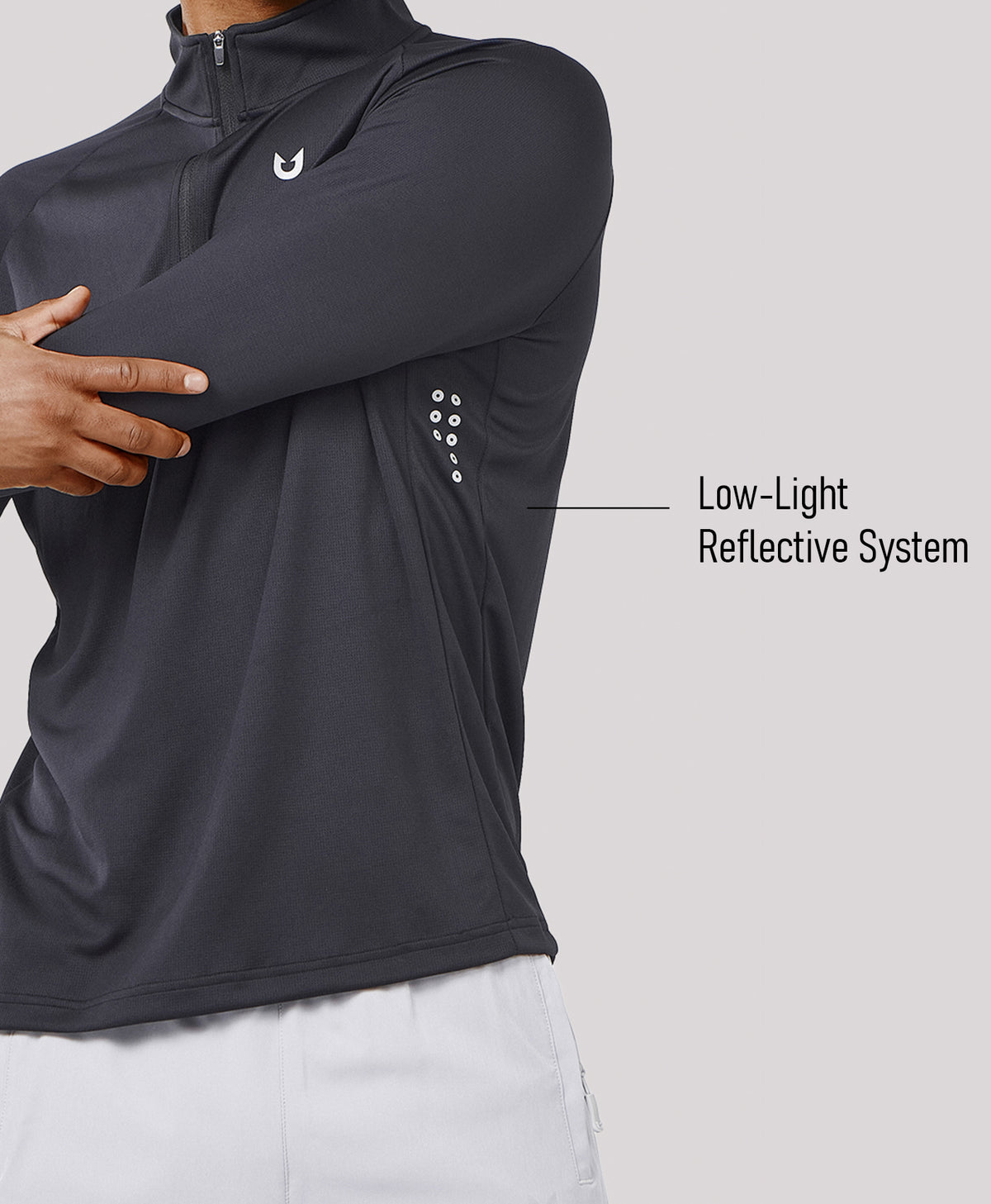 
Men's 1/4 Zip Athletic Pullover Shirts Lightweight — Black
