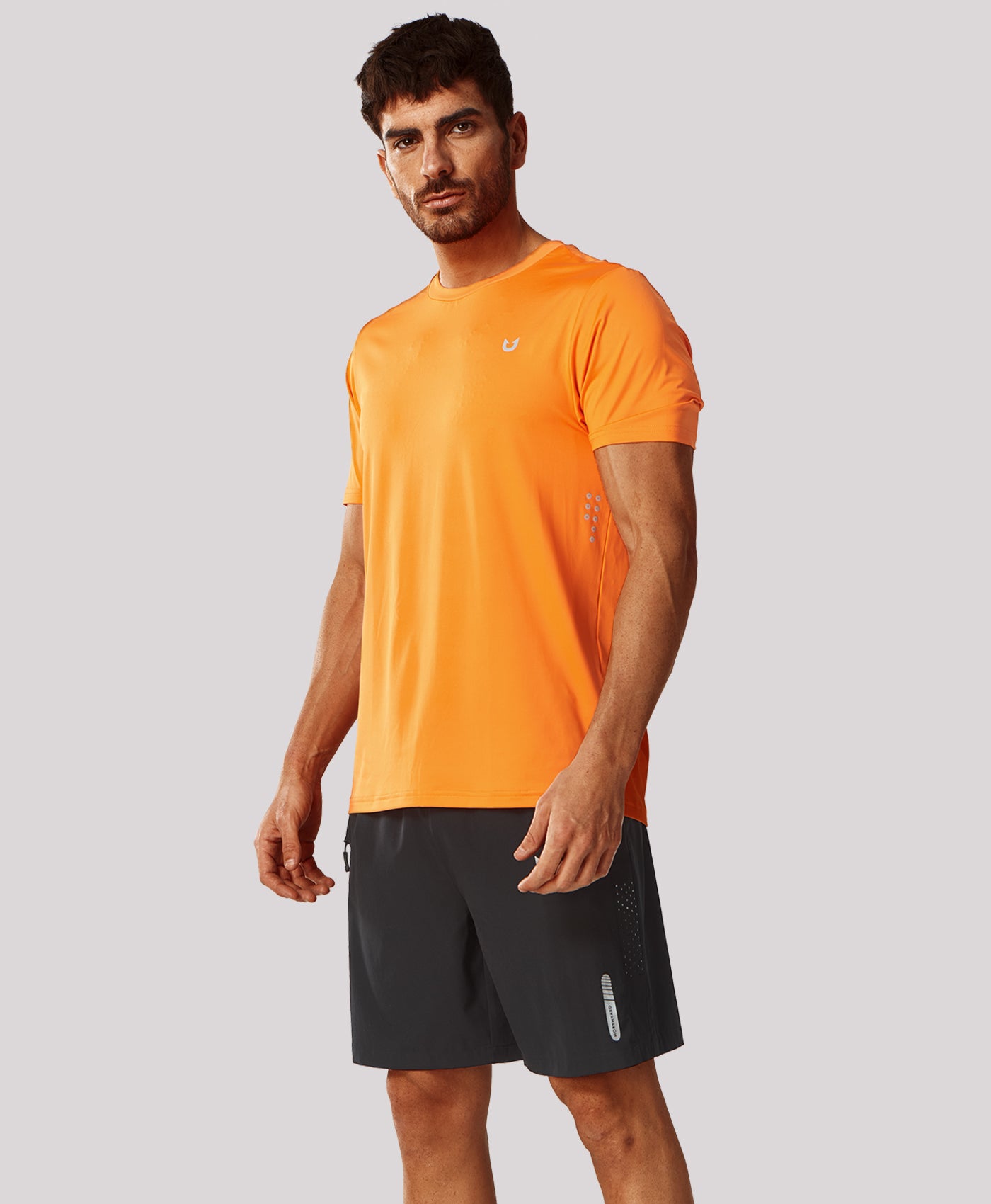 Northyard Men's Performance Workout Short Sleeve T-Shirts - Quick Dry Running Shirt Cut Breathability & Reflective Safety #color_Orange