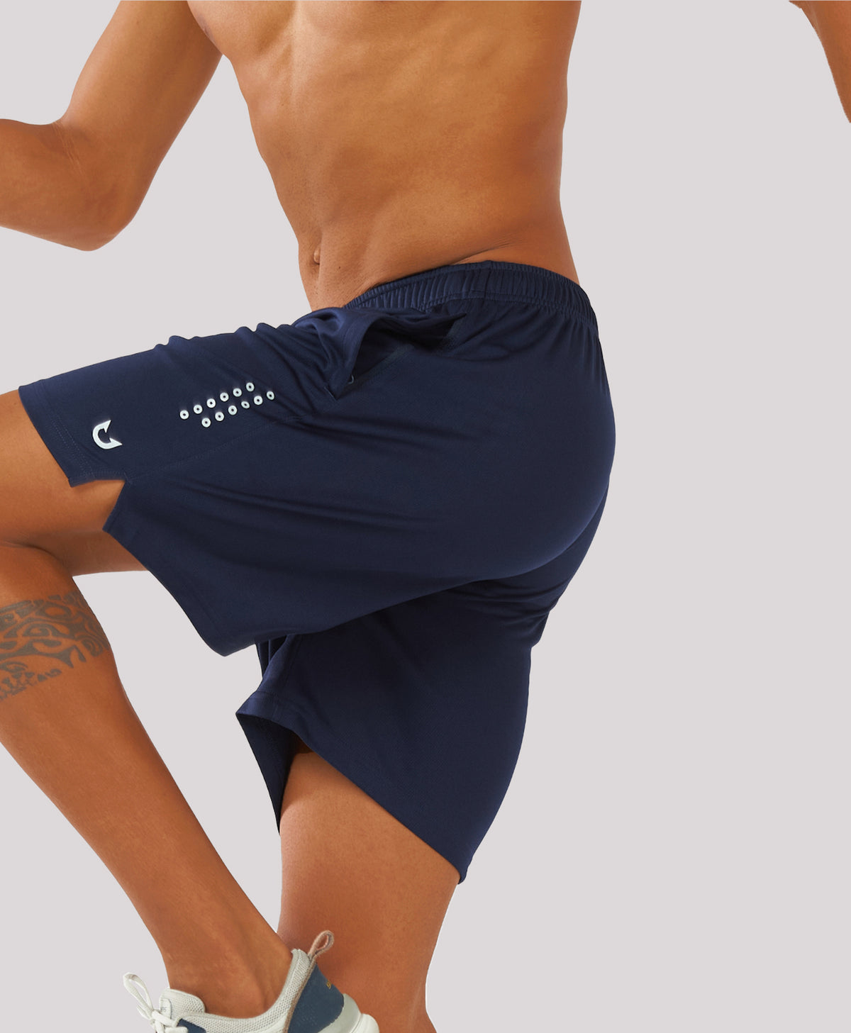 
Men's 7-inch Mesh Tennis Sweat Shorts with Pockets Elasticated Waist — navy