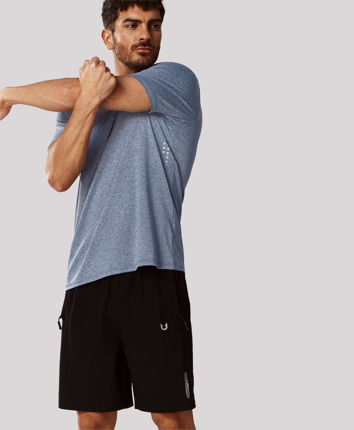 
Men's Performance Workout Short Sleeve T-Shirts — Blue Heather
