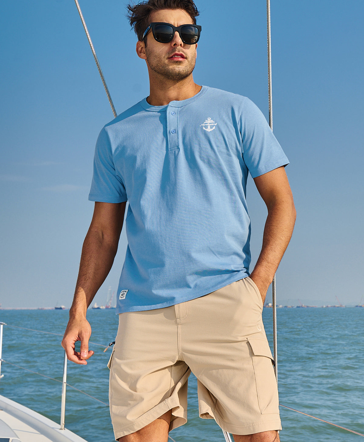 
Men's 9" Lightweight 7-Pocket Cargo Hiking Shorts — Light Khaki
