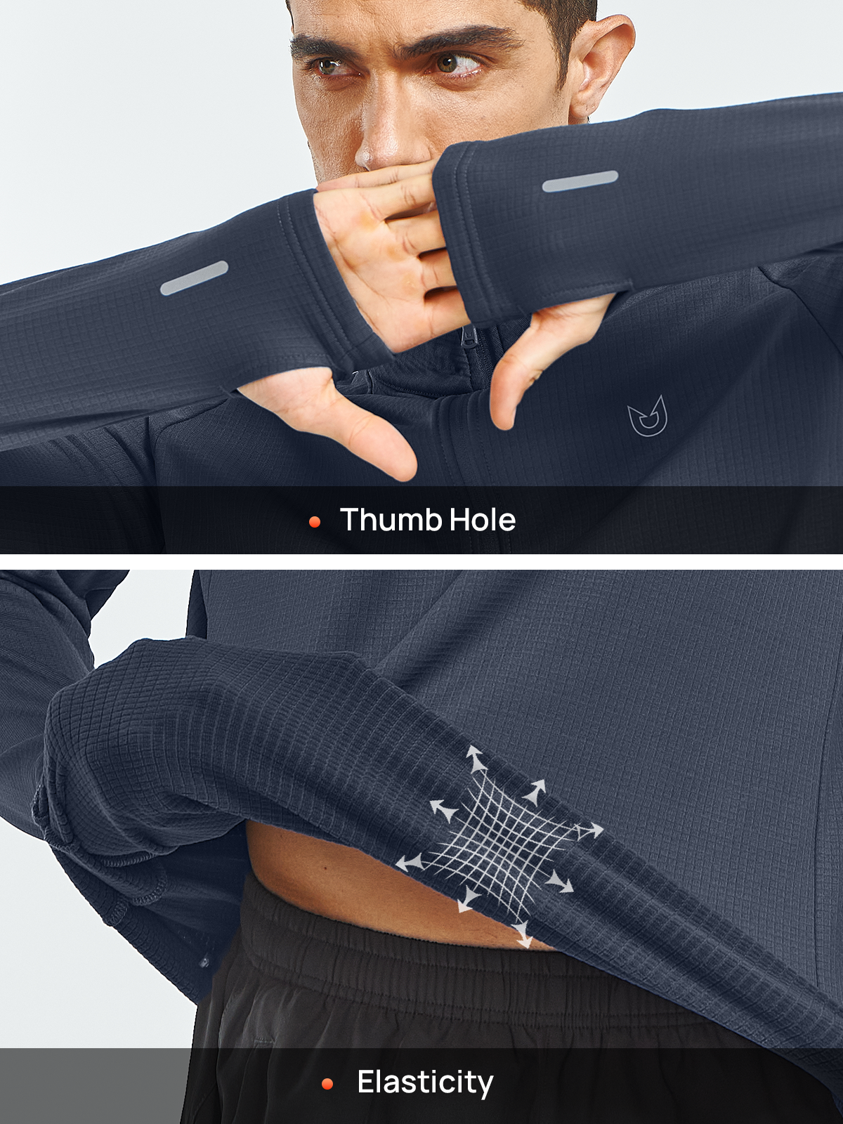 Men's Quarter Zip Pullover Fleece Long Sleeve Sweatshirts for Hiking