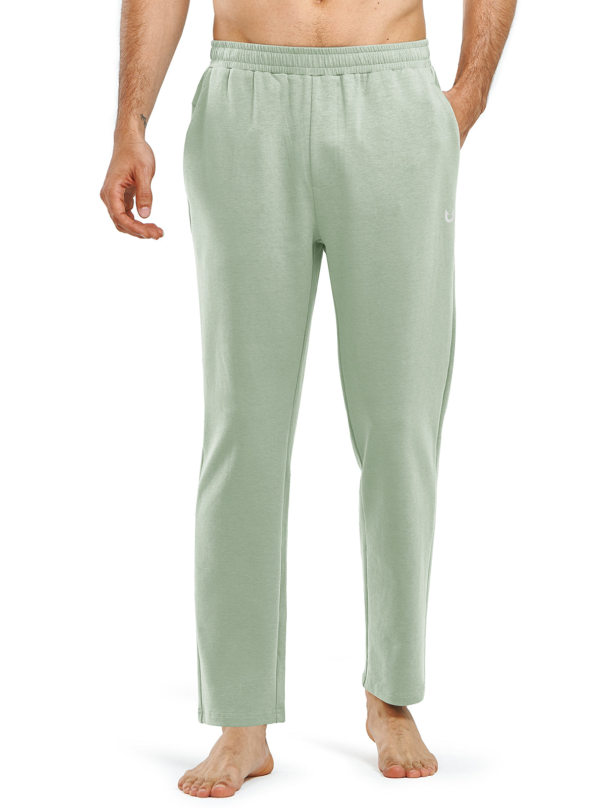 Men's Cotton Yoga Sweatpants Casual Athletic Straight Leg with Pockets