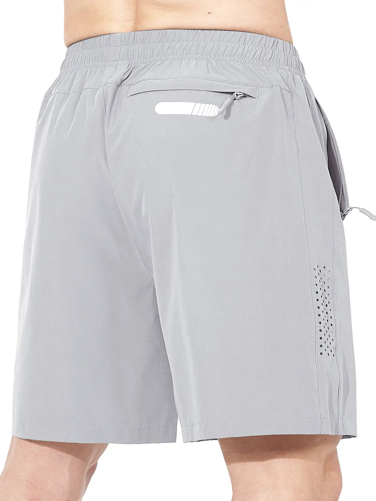 Men's Athletic Workout 7 Inch Gym Shorts with Zipper Pocket for Hiking