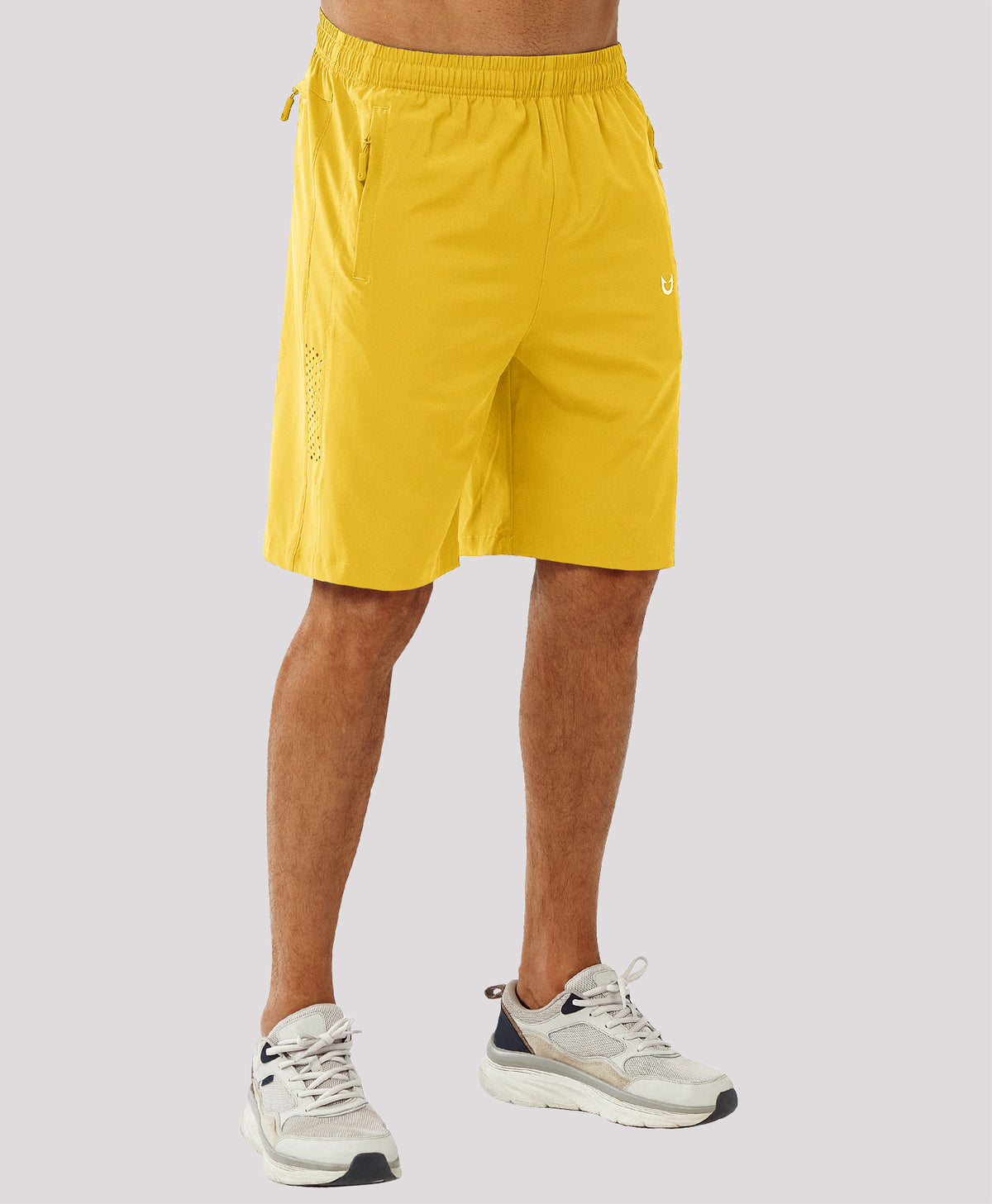 
Men's Hiking 9 Inch Inseam Athletic Shorts Quick Dry Fit Gym Workout — Yellow