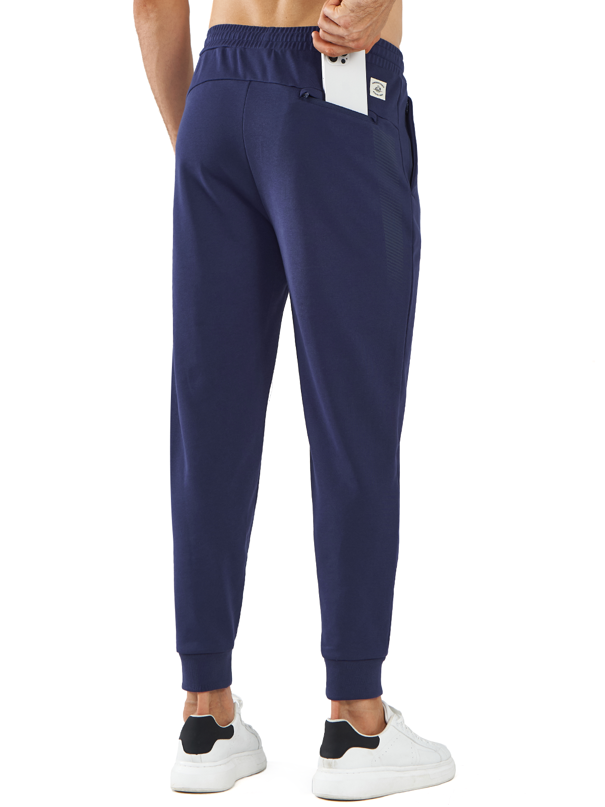 Northyard Men's Navy Cotton Athletic Works Sweatpants Spandex Joggers for Gym Running Back