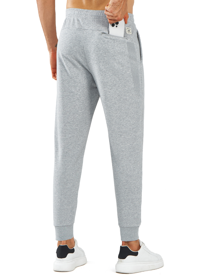 Northyard Men's Grey Heather Cotton Athletic Works Sweatpants Spandex Joggers for Gym Running Back